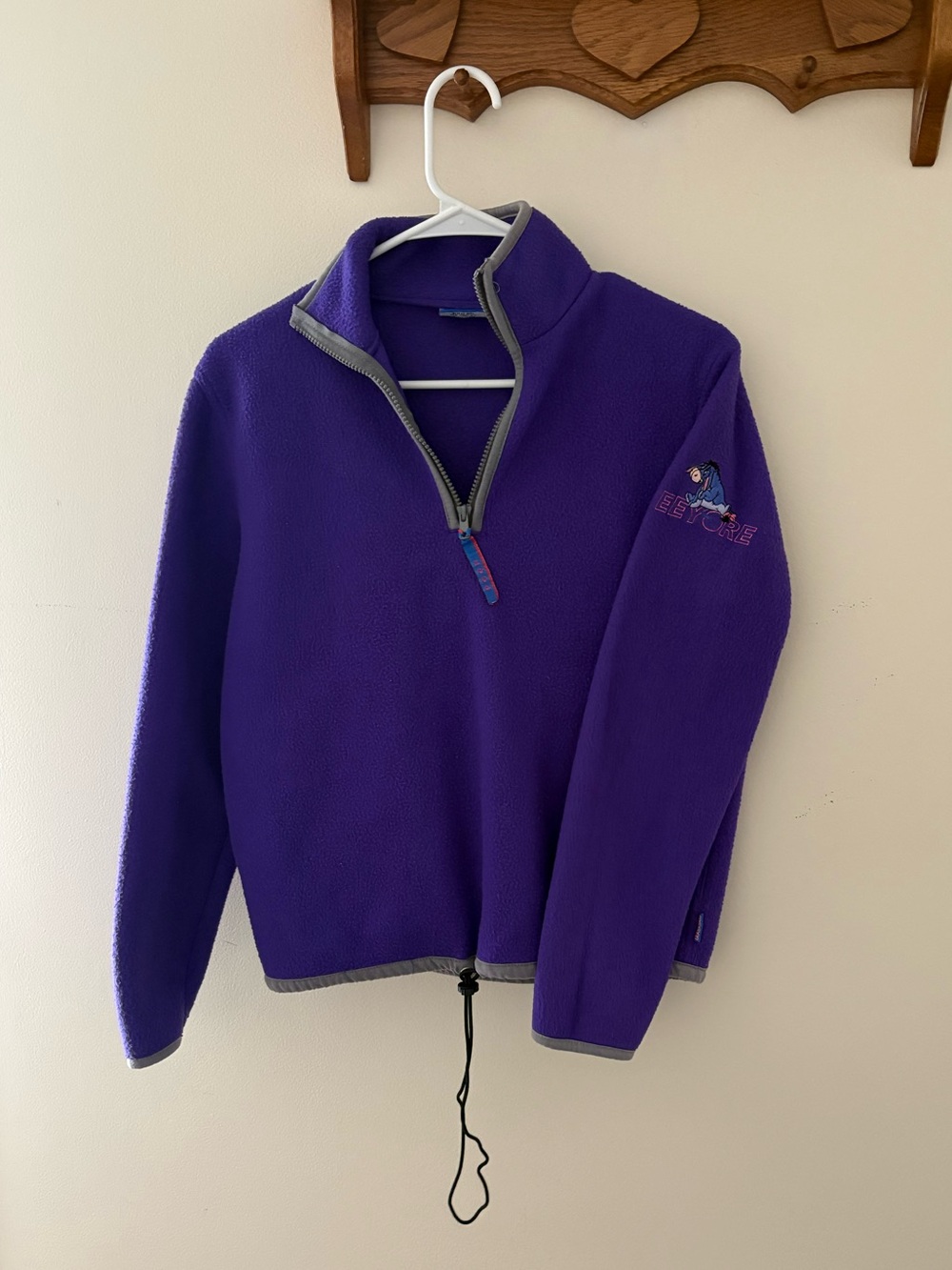 Vintage Y2K Purple Eeyore Quarter Zip Fleece Size Medium